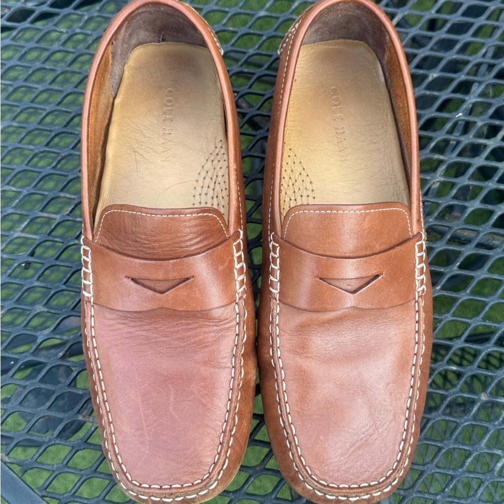 Cole Haan Men's Tan Leather Slip-Ons